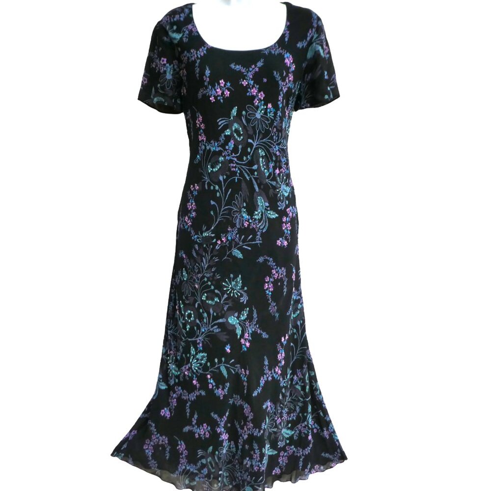 BeaDeD Vintage 90s Y2K Eva Blue Maxi Dress Lined Romantic Whimsygoth Fairy 10